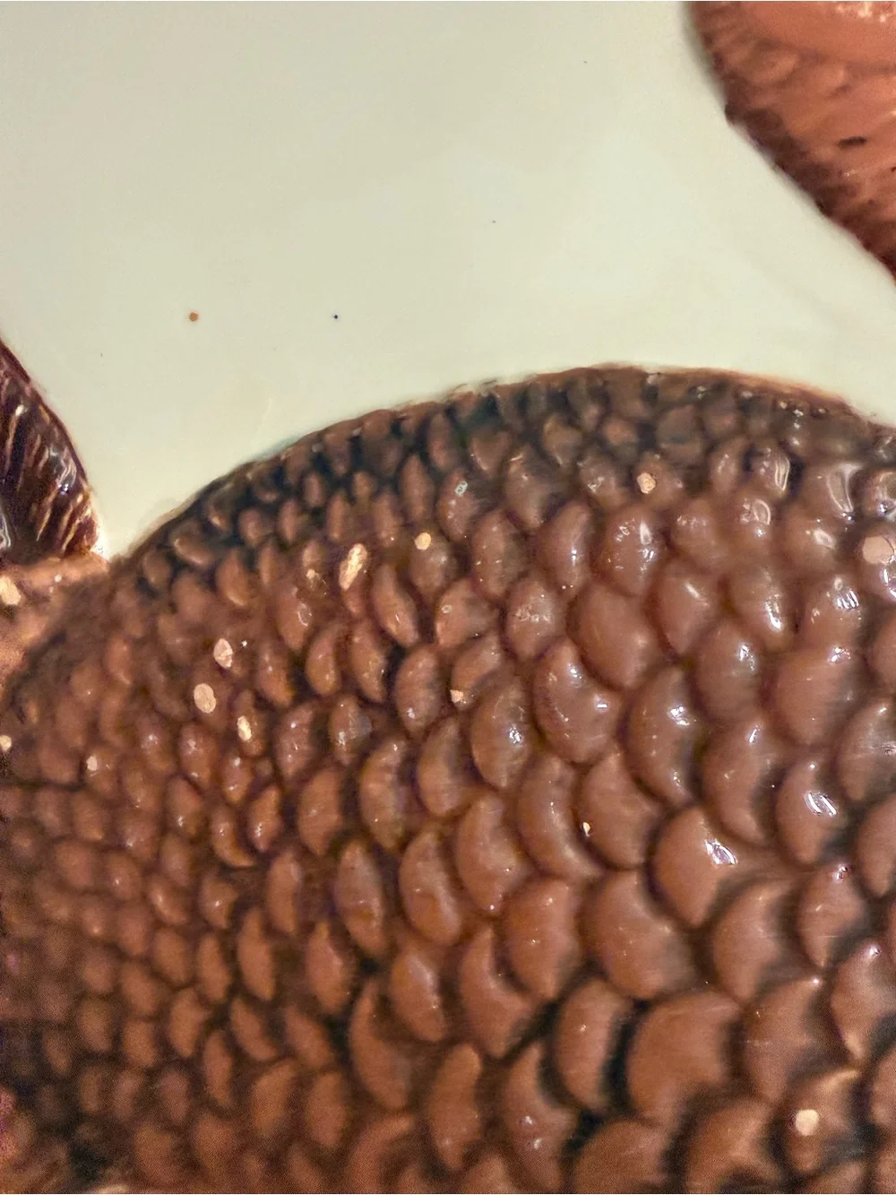 Ceramic Turkey Platter - Brown & Cream Decorative Serving Plate